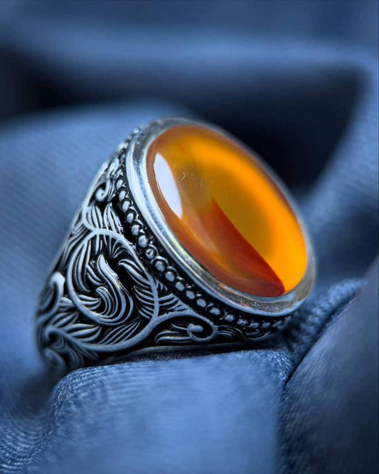 YELLOW GEM SILVER RING